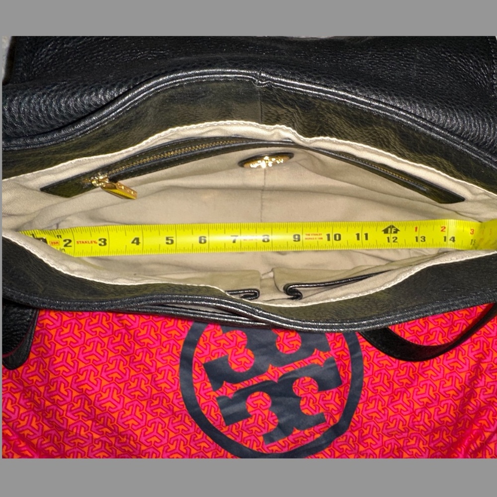 Tory Burch Black Pebble Leather Crossbody Messenger Bag - Large - Picture 16 of 16